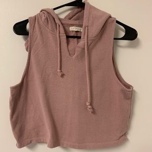 Cropped sleeveless hoodie
